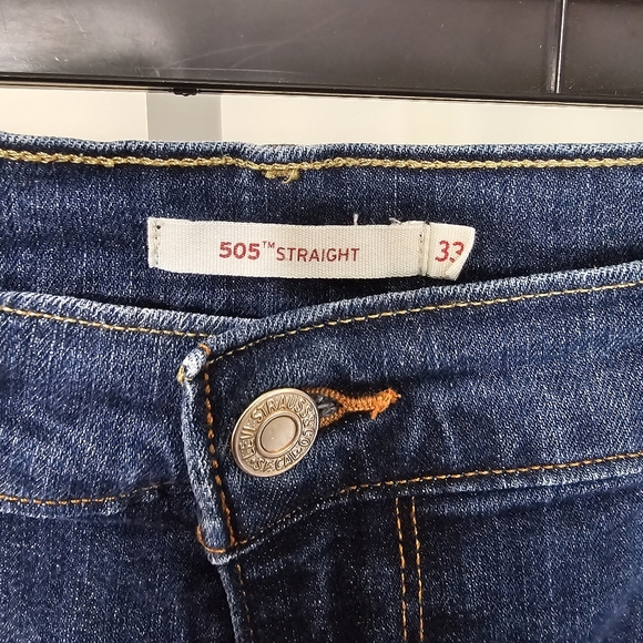 Levi's 505 Straight Jean Dark Wash Size 16 W33 - Picture 3 of 7